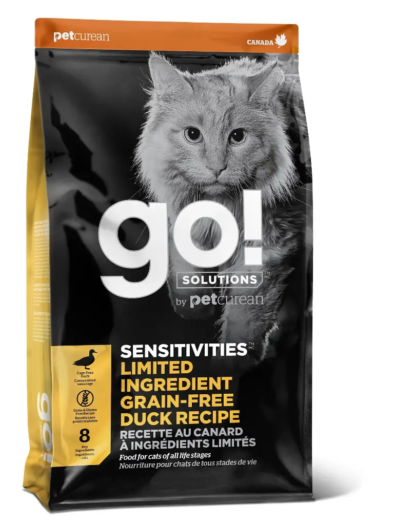 Petcurean Go! Sensitivities LID Sans Grains Pour Chat Canard 8lbs / 3.63kg