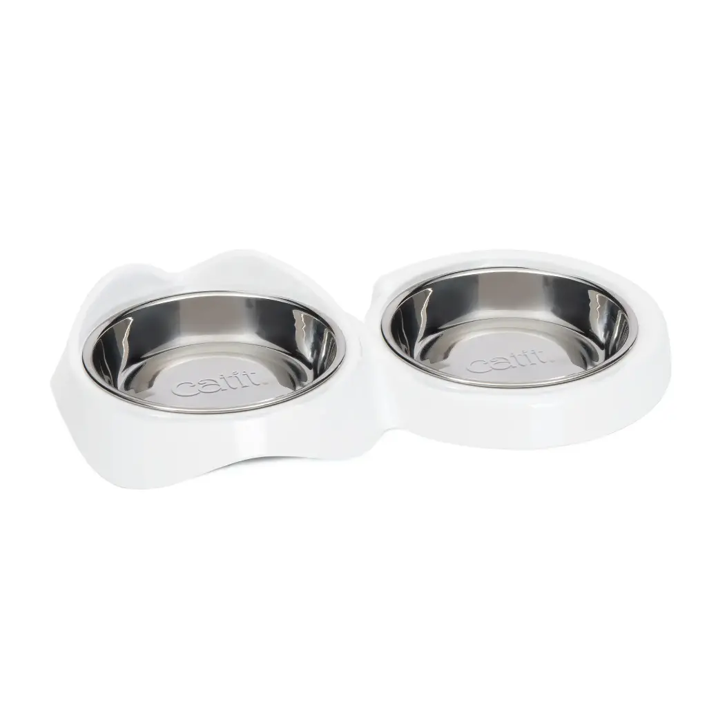 Catit Pixi Double Bowls (White)