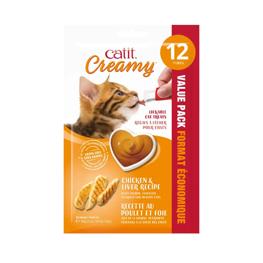 Catit Cremoso de Pollo e Hígado (12) 12x15g