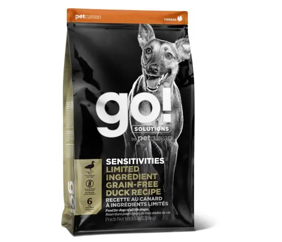 Petcurean Go! Sensitivities LID Grain Free For Dogs Duck 3.5lbs / 1.59kg