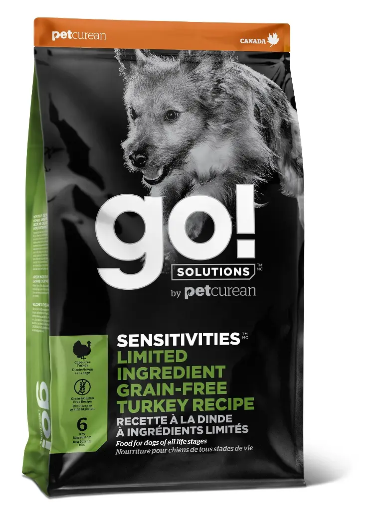 Petcurean Go! Sensitivities LID Sans Grains Pour Chien Dinde 12lbs / 5.44kg