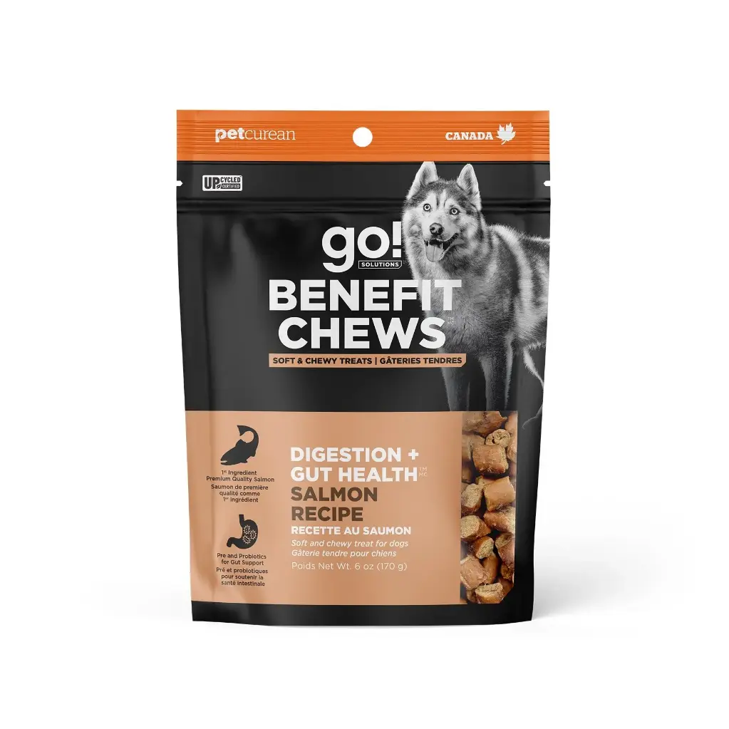Petcurean Go! Digestion + Santé Intestinale Gâteries Tendres Au Saumon Pour Chien 170g