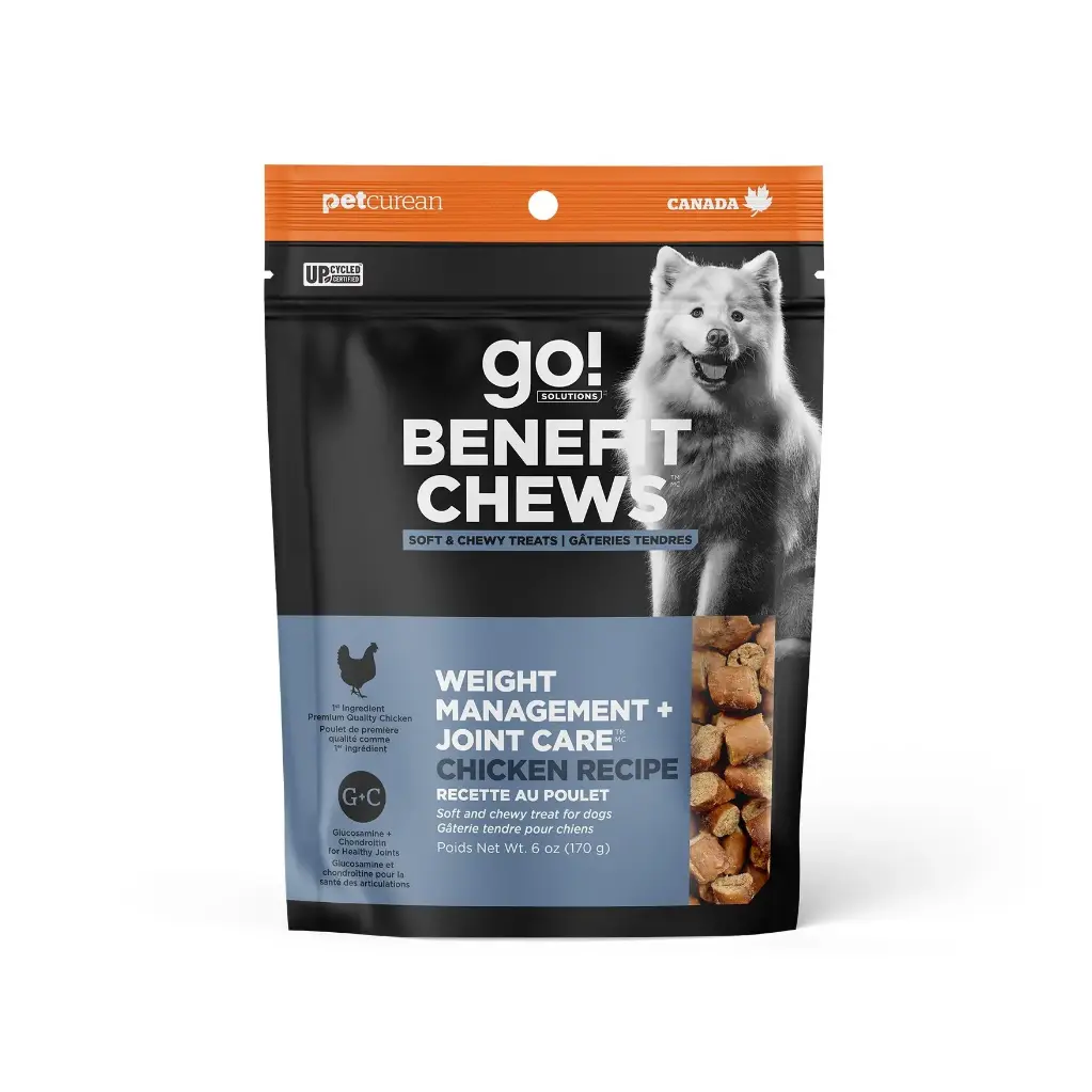 Petcurean Go! Contrôle Du Poids + Articulations Gâteries Tendres Au Poulet Pour Chien 170g