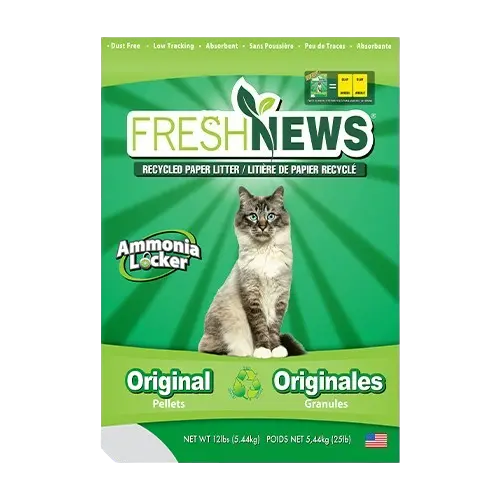 Arena de papel reciclado absorbente Fresh News, 12 libras/5,44 kg