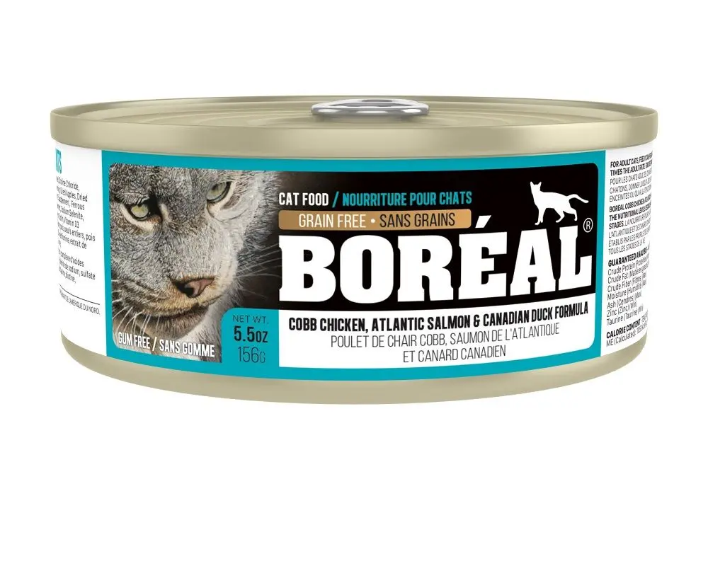 Boréal Conserve Pour Chat, Poulet Cobb, Saumon & Canard 156g