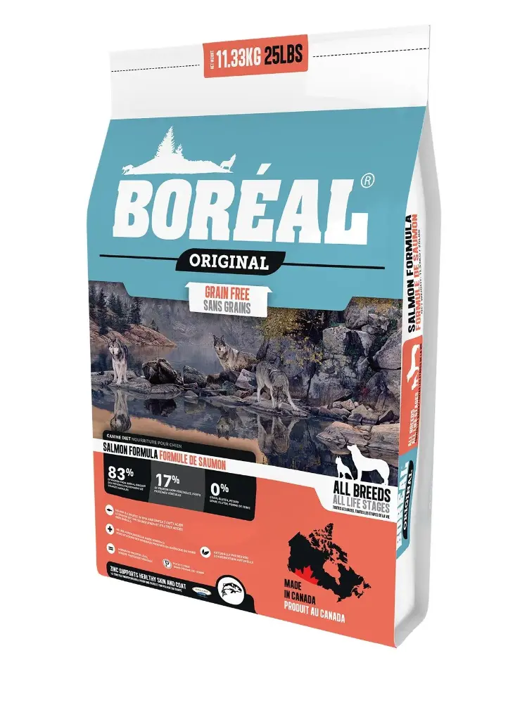 Boréal Original, Nourriture Pour Chien - Sans Grains, Saumon Sauvage 25lbs / 11,36kg