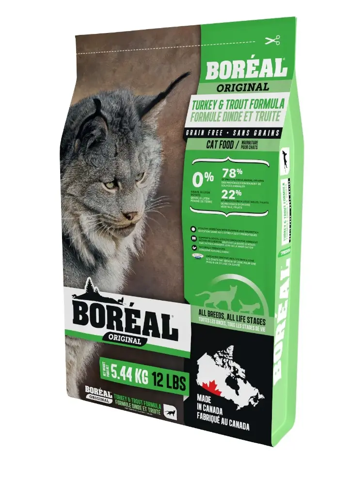 Boréal Original, comida para gatos - Sin cereales, pavo y trucha 12 lbs/5,45 kg