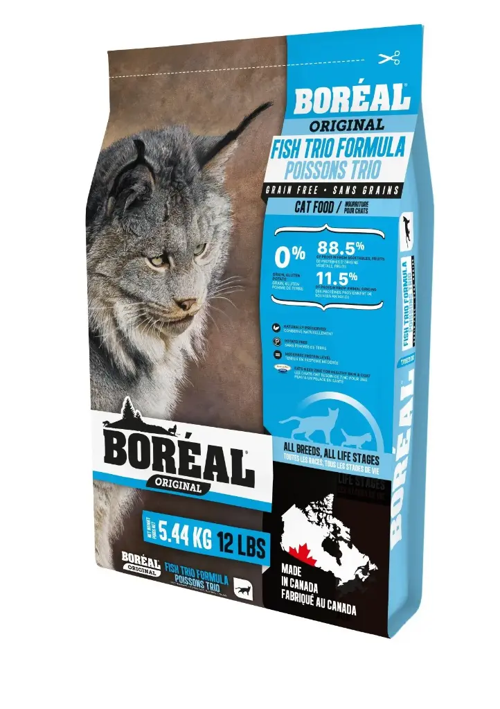 Boréal Original, Nourriture Pour Chat - Sans Grains, Trio De Poisson 12lbs / 5,44kg