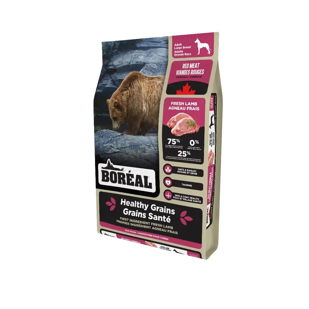 Boréal Grains Santé, Nourriture Pour Chien De Grande Race - Viande Rouge 30lbs / 13,6kg