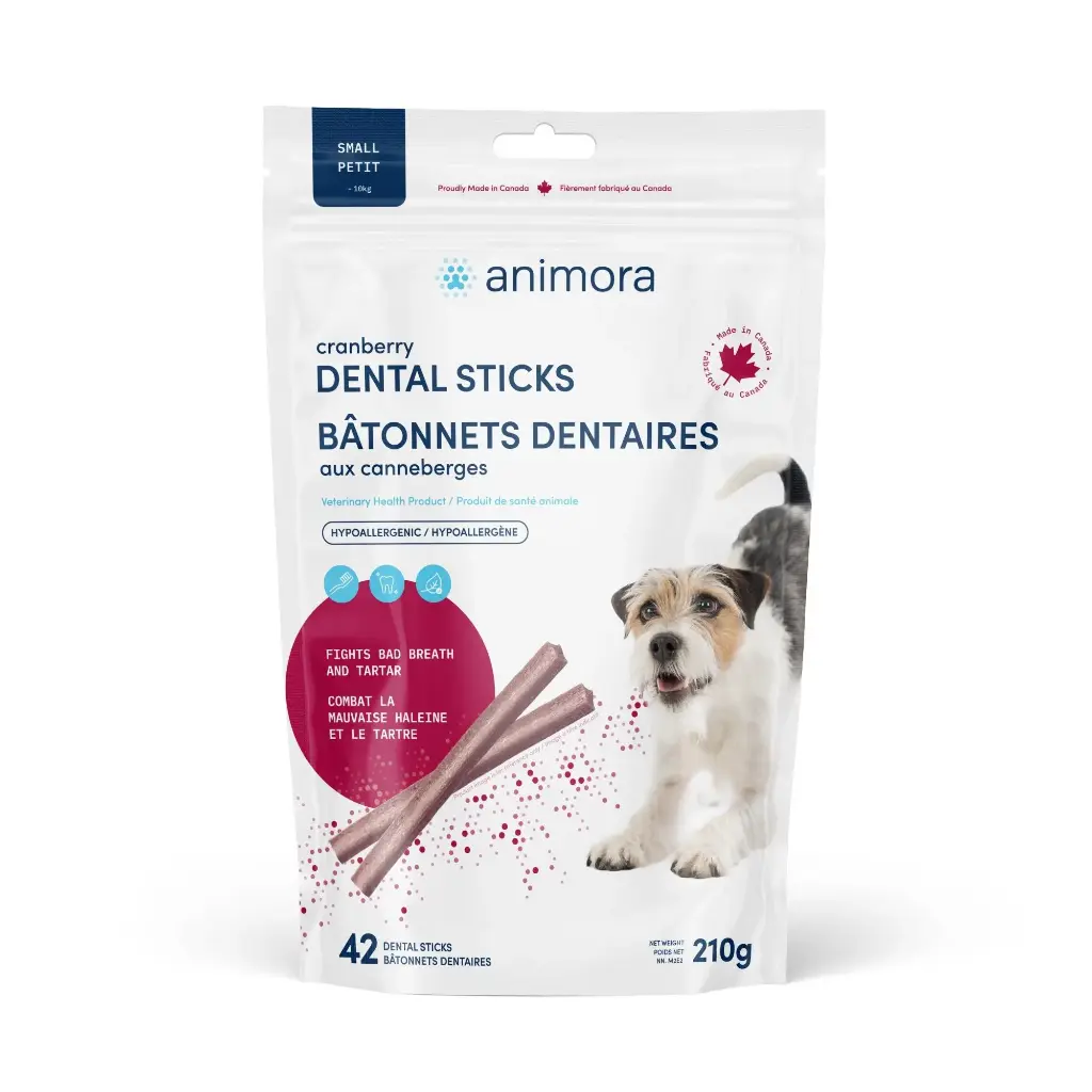 Animora Sticks Dentales de Arándano para Perros, Pequeños (42 Unidades)