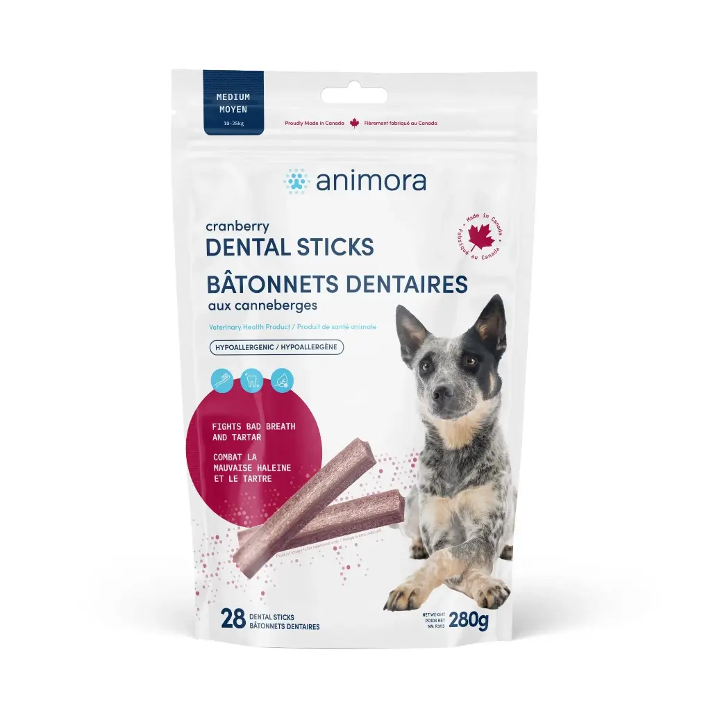 Animora Cranberry Dental Sticks for Dogs, Medium (28 Units)