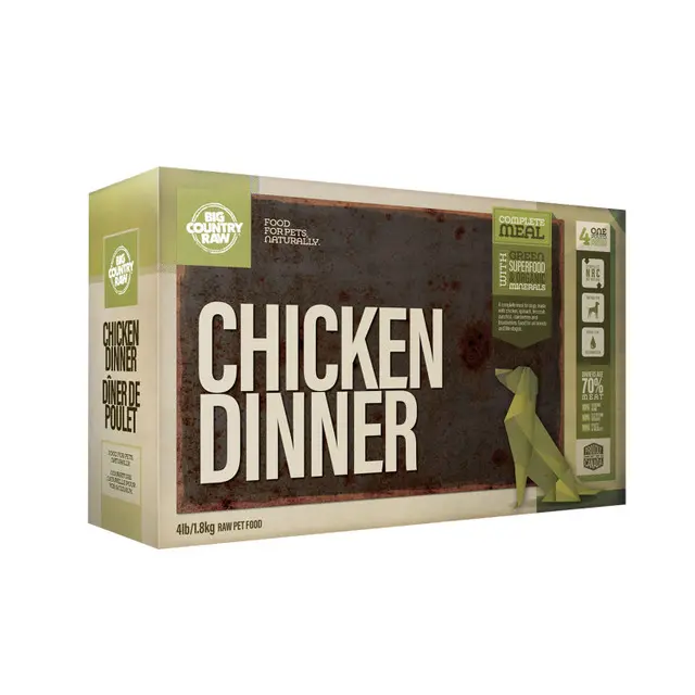 Cena de pollo crudo Big Country 4 libras / 1,8 kg