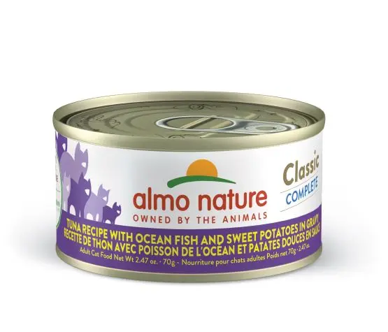 Almo Classic Complete Chat Thon avec Poisson de l'Océan et Patates Douces en Sauce 70g