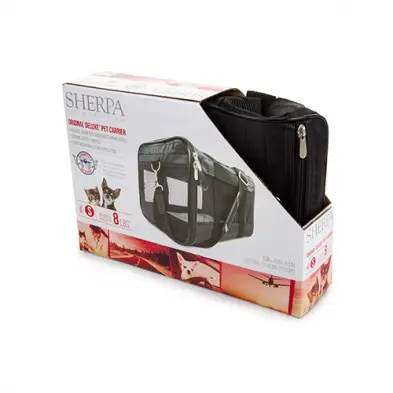 Portabebés Sherpa negro pequeño 38,1 cm x 25,4 cm x 21,5 cm