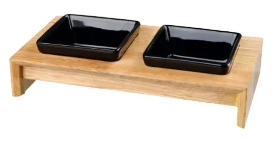 Cuencos dobles de madera y cerámica – 2 x 0,2 L