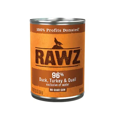 Rawz Paté 96% Pato, Pavo y Codorniz para Perros 354g