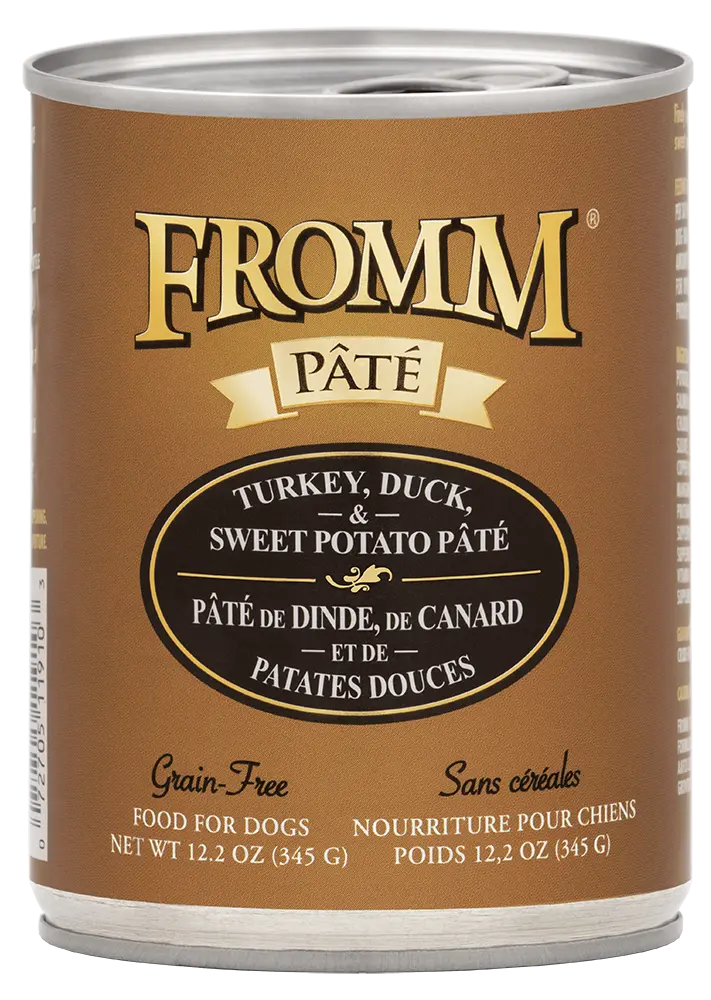 Fromm Pâté à la Dinde, Canard & Patates Douces pour Chien 345g