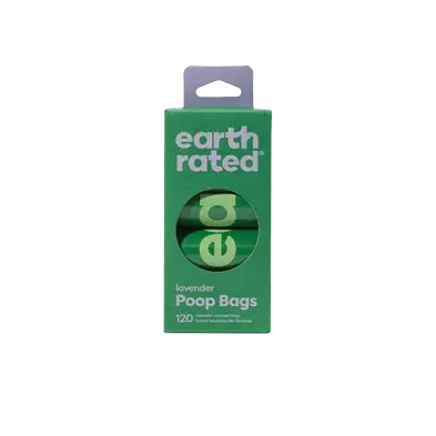 Earth Rated Poop Bags 120 Sacs (8 Rouleaux) Lavande