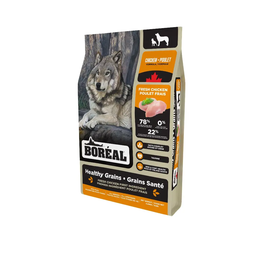 Boréal Grains Santé, Nourriture Pour Chien - Poulet 5lbs / 2,26kg