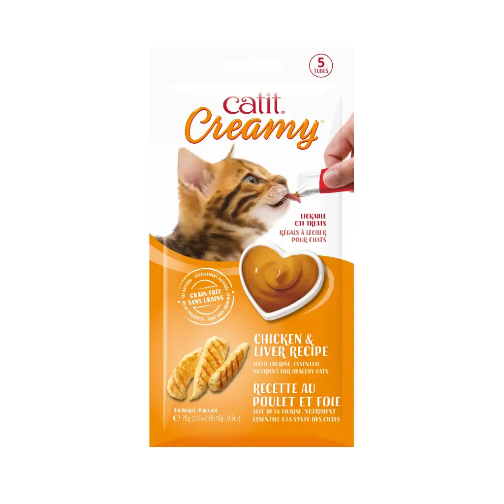 Catit Creamy Poulet et Foie (5) 5x15g