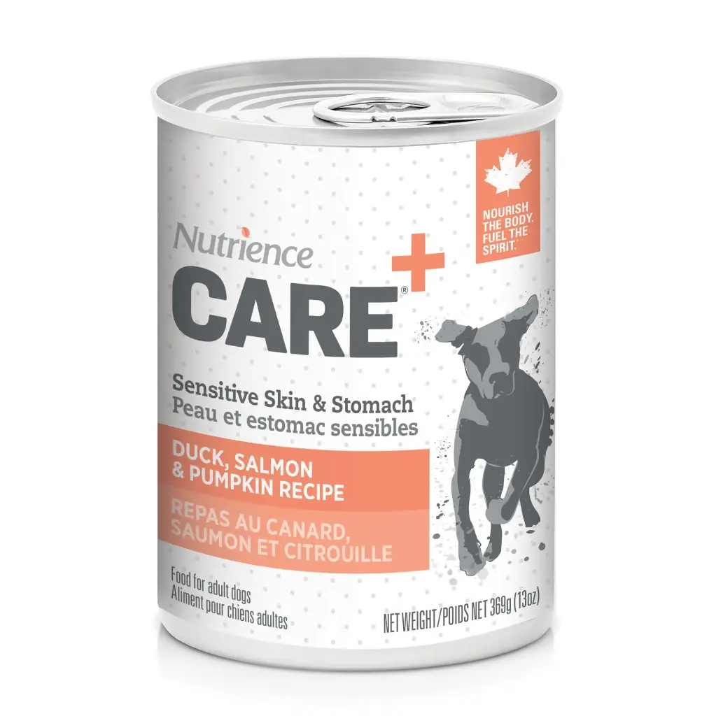Nutrience Care Chien Peau et Estomac Sensibles Canard, Saumon et Citrouille Pâté 369g