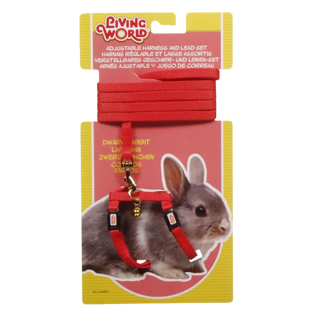 Living World Harnais pour Lapin Nain - Rouge