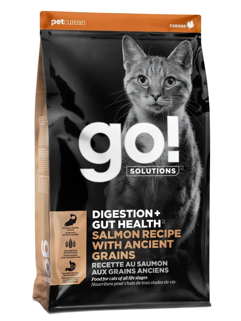 Petcurean Go! Digestion + Santé Intestinale Aux Grains Anciens Pour Chat Saumon 3lbs / 1.36kg