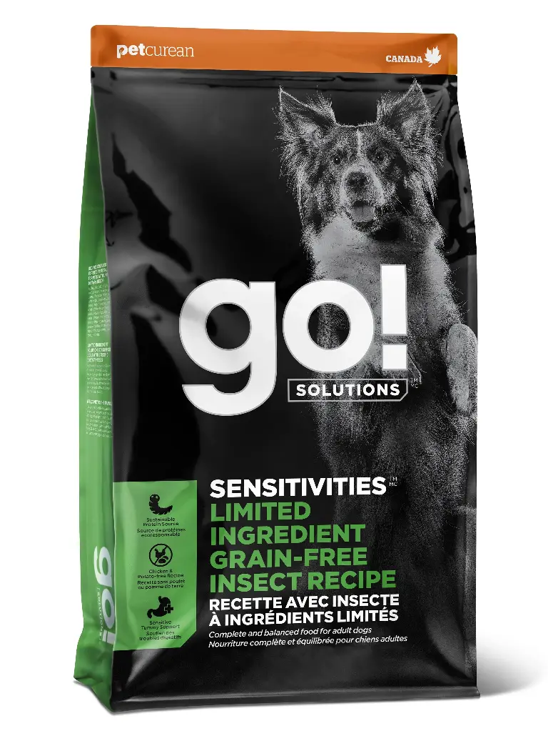 Petcurean Go! Sensitivities LID Sans Grains Pour Chien Insecte 22lbs / 9.98kg