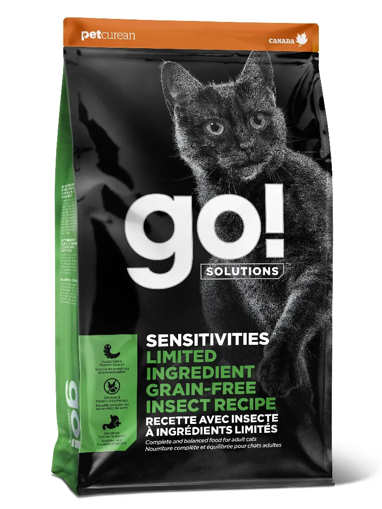 Petcurean Go! Sensitivities LID Sans Grains Pour Chat Insecte 12lbs / 5.44kg
