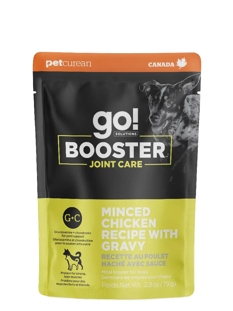 Petcurean Go! Booster pour Chien Articulations Poulet Haché avec Sauce 79g