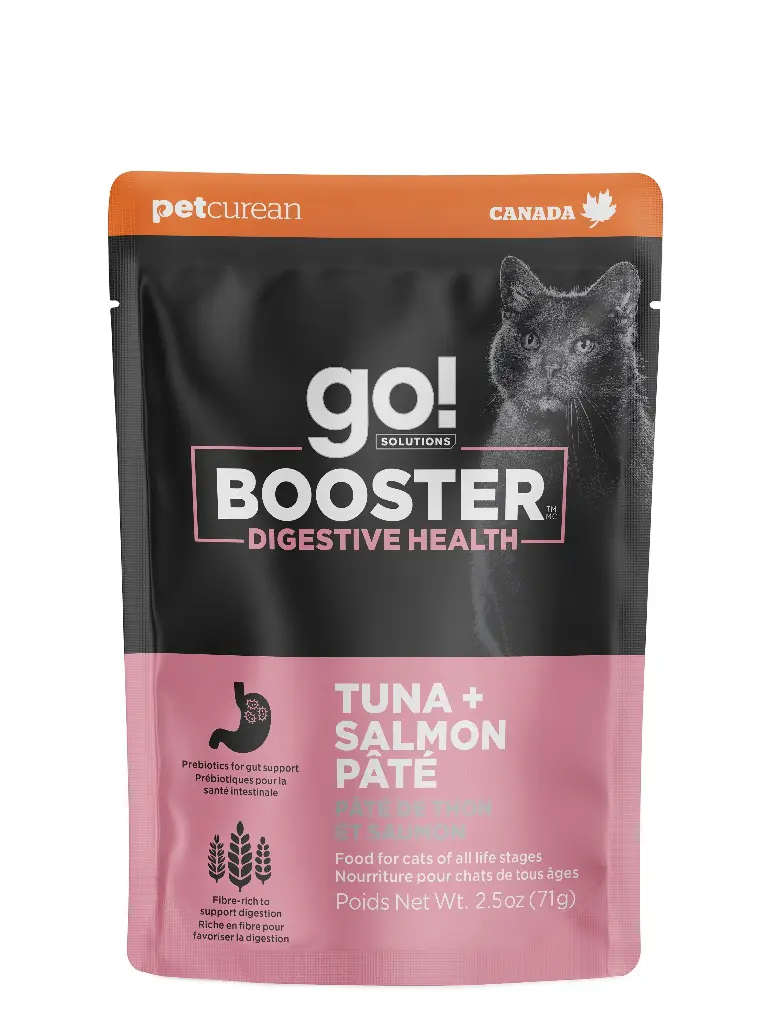 Petcurean Go! Booster pour Chat Digestion Pâté de Thon + Saumon 71g