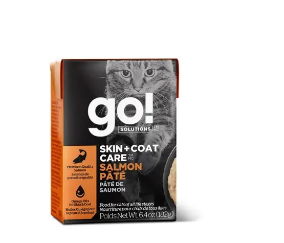 Petcurean Go! Chat Tetra Pak Peau + Poils Pâté De Saumon 182g