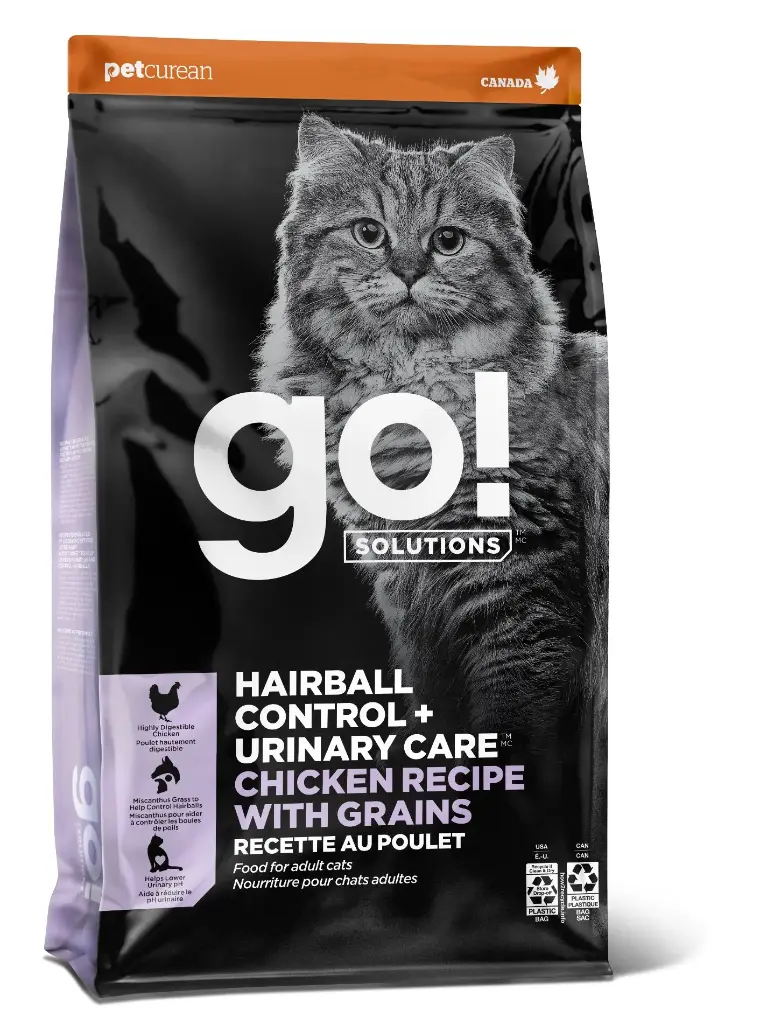 Petcurean Go! Contrôle Des Boules De Poils + Soins Urinaires Pour Chat Poulet 12lbs / 5.44kg