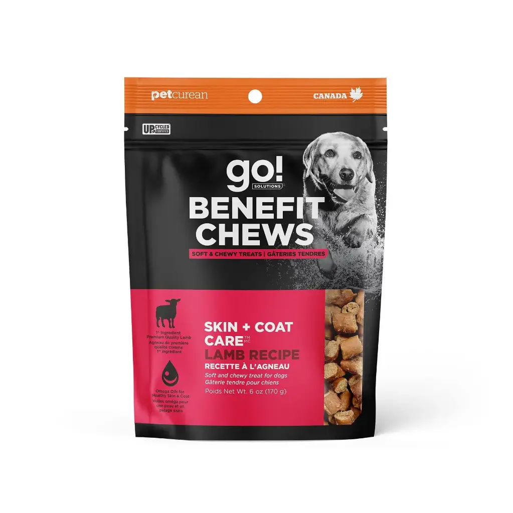 Petcurean Go! Peau + Poils Gâteries Tendres à L'Agneau Pour Chien 170g