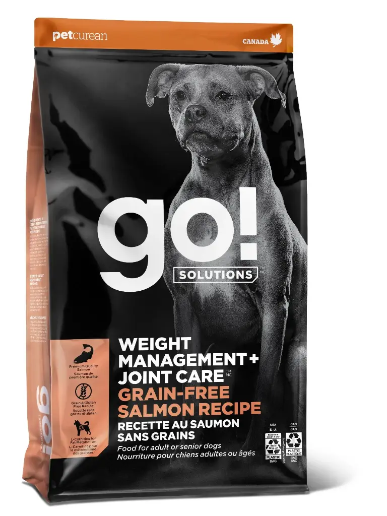 Petcurean Go! Contrôle Du Poids + Articulations Sans Grains Pour Chien Saumon 12lbs / 5.44kg