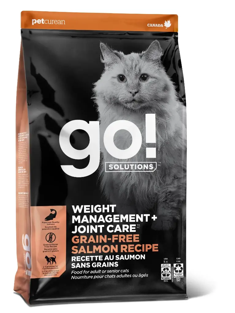 Petcurean Go! Contrôle Du Poids + Articulations Sans Grains Pour Chat Saumon 3lbs / 1.36kg