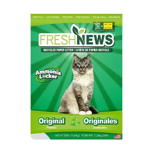 Fresh News Litière Absorbante de Papier Recyclé 25lbs / 11.34kg