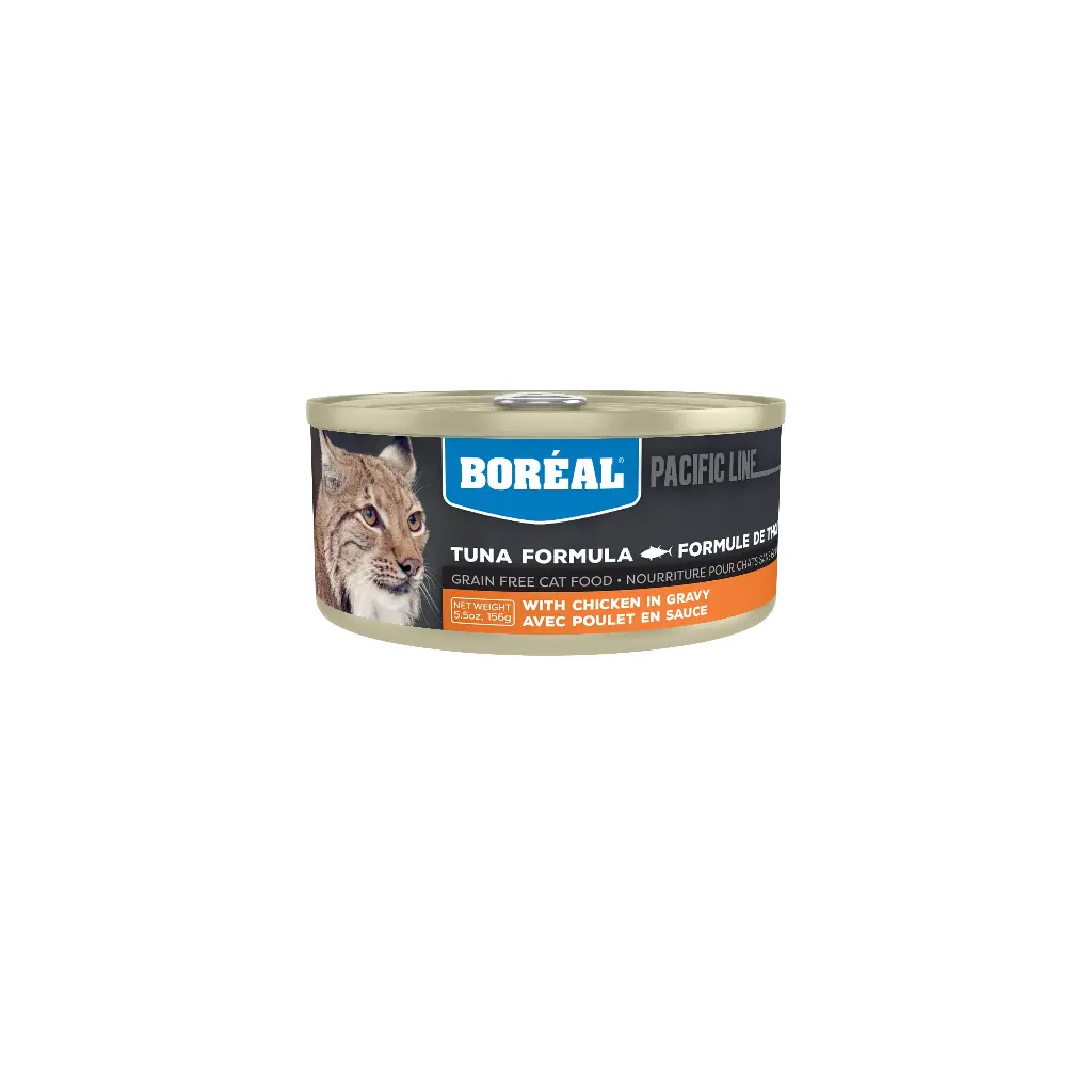 Boréal Conserve Pour Chat, Sans Grains Thon Rouge & Poulet En Sauce 156g