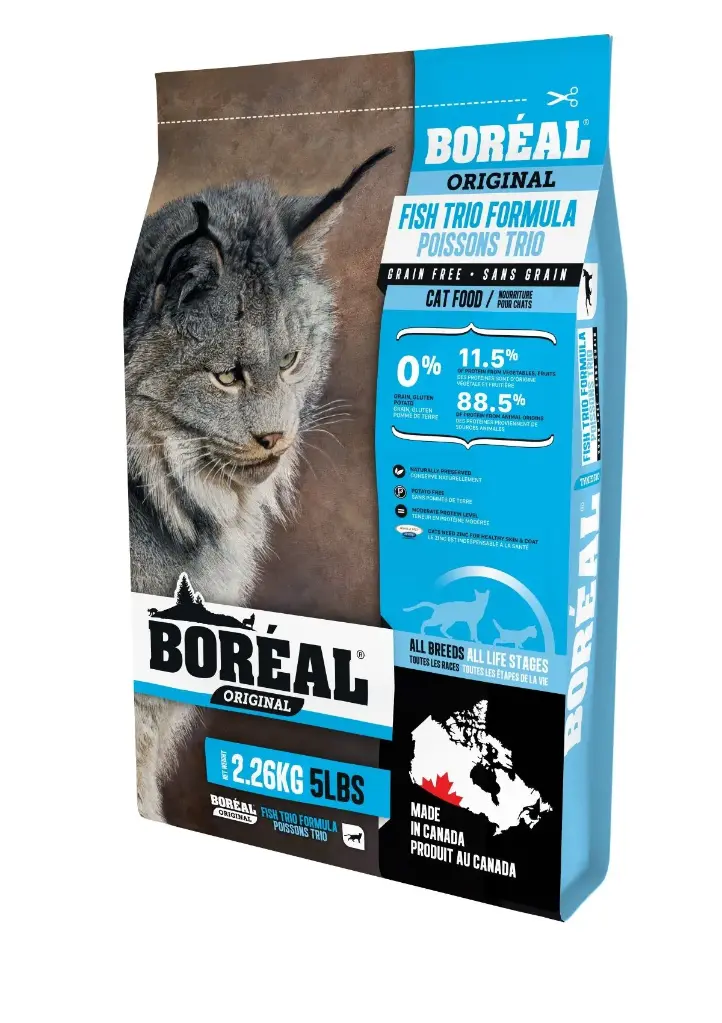 Boréal Original, Nourriture Pour Chat - Sans Grains, Trio De Poisson 5lbs / 2,26kg