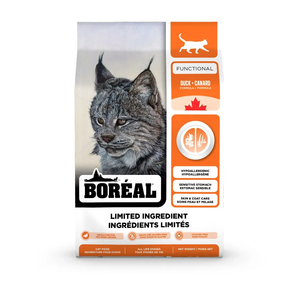 Boréal Functional, Nourriture à Ingrédients Limités Pour Chat - Canard 9lbs / 4,5kg