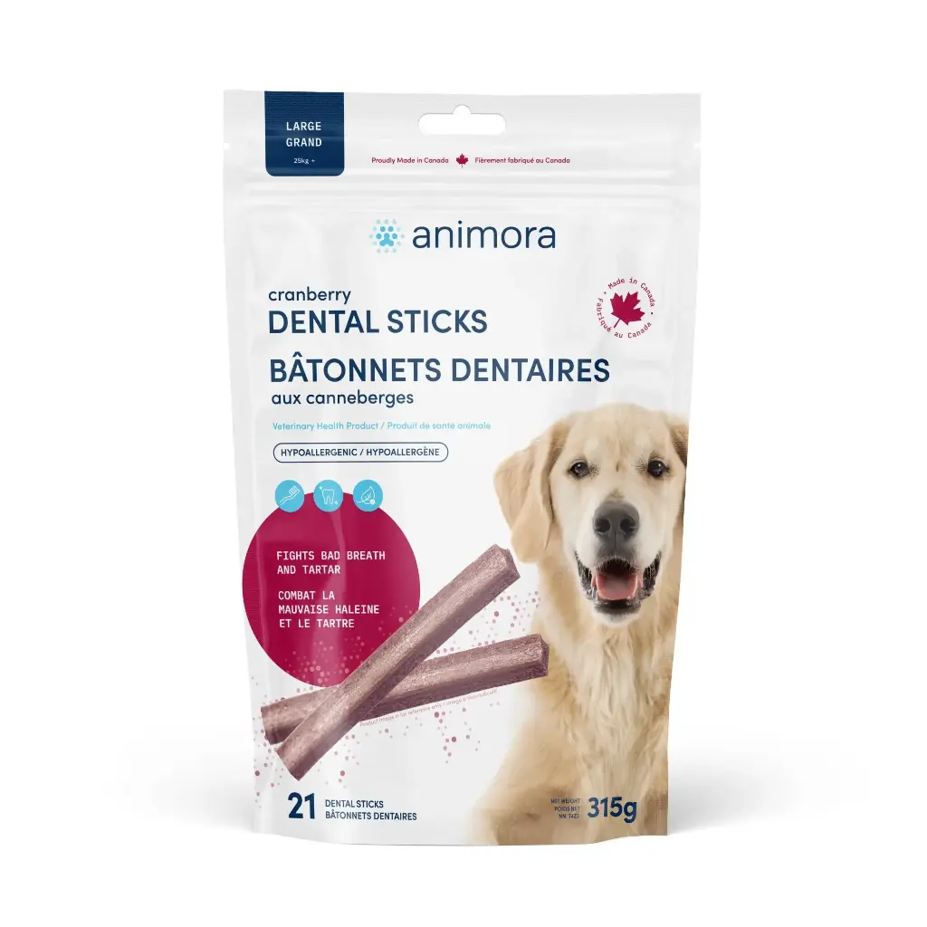 Animora Cranberry Dental Sticks for Dogs, Large (21 Units)