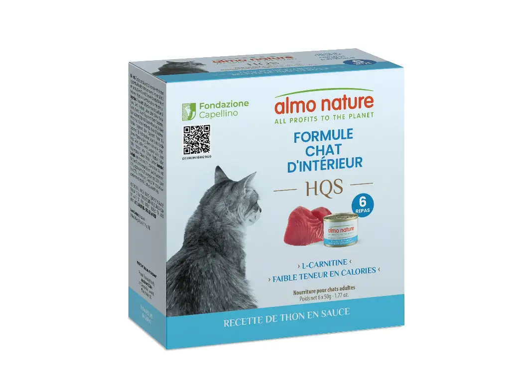 Almo Nature HQS Formule Chat d'Intérieur Recette De Thon En Sauce 6x50g