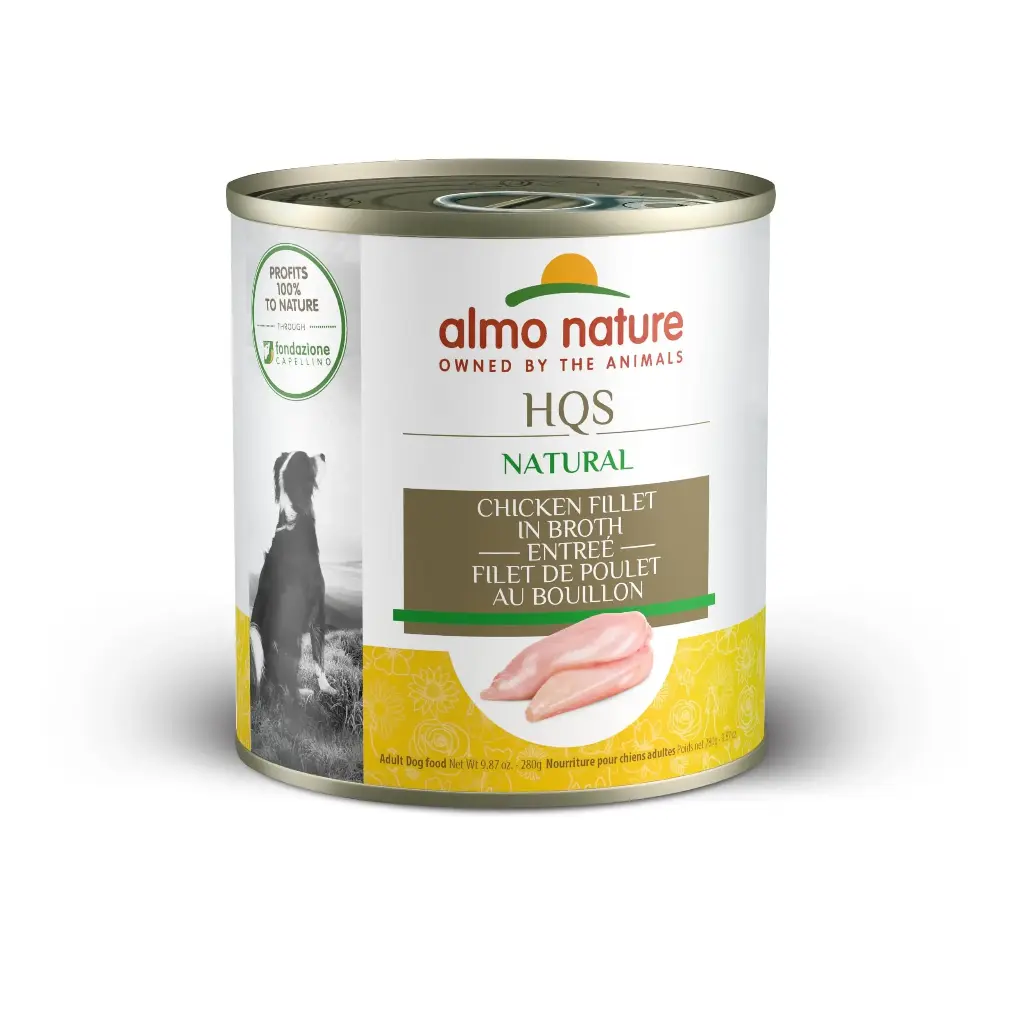 Almo Nature HQS Natural Chien Entrée Filet de Poulet au Bouillon 280g