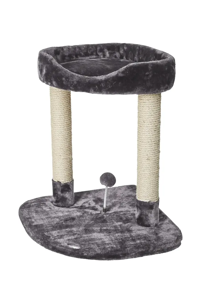 Bud'z Arbre à Chat Classique avec Jouet Sur Ressort Petit Gris 50 x 50 x 62cm