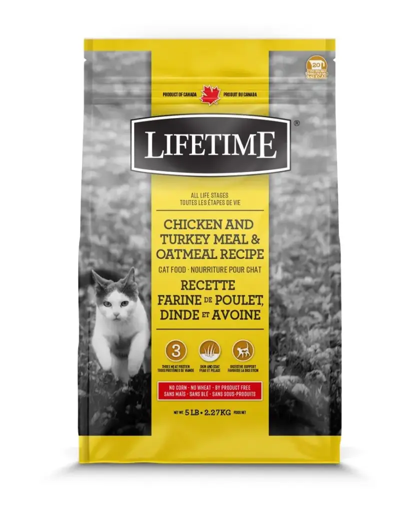 Trouw Nutrition Lifetime Chat Poulet, Dinde et Avoine 5lbs / 2.27kg