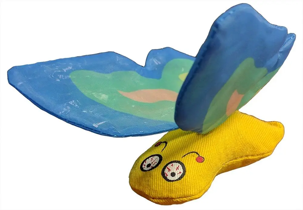 Ducky World Yeowww! Jouet D'Herbe À Chat - Papillon Bleu