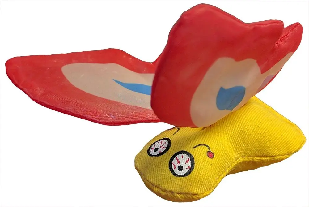 Ducky World Yeowww! Jouet D'Herbe À Chat - Papillon Rouge