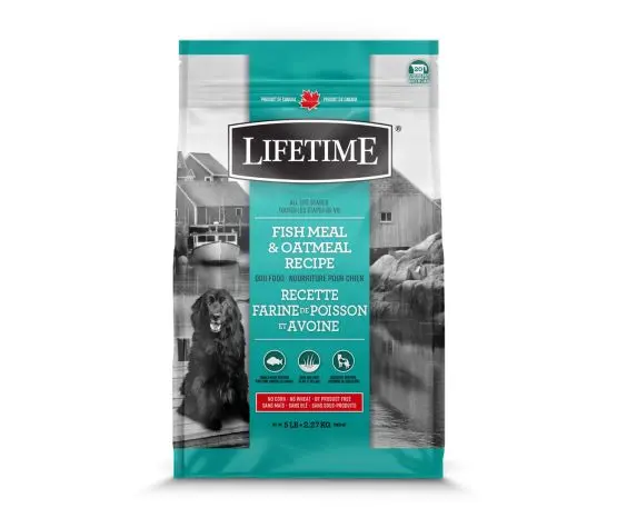 Trouw Nutrition Lifetime Pescado y avena para perros 5 libras/2,27 kg