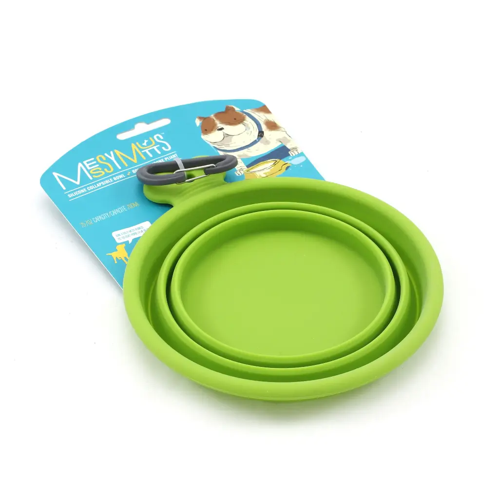 Messy Mutts Petit Bol En Silicone Rétractable, 1,75 Tasses - Vert