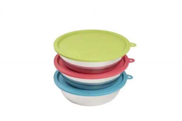 Messy Mutts Moyen Bols Avec Couvercles (Paquet de 3)